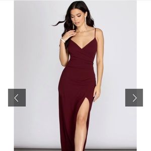 WORN ONCE Windsor Burgundy Formal Dress with Slit